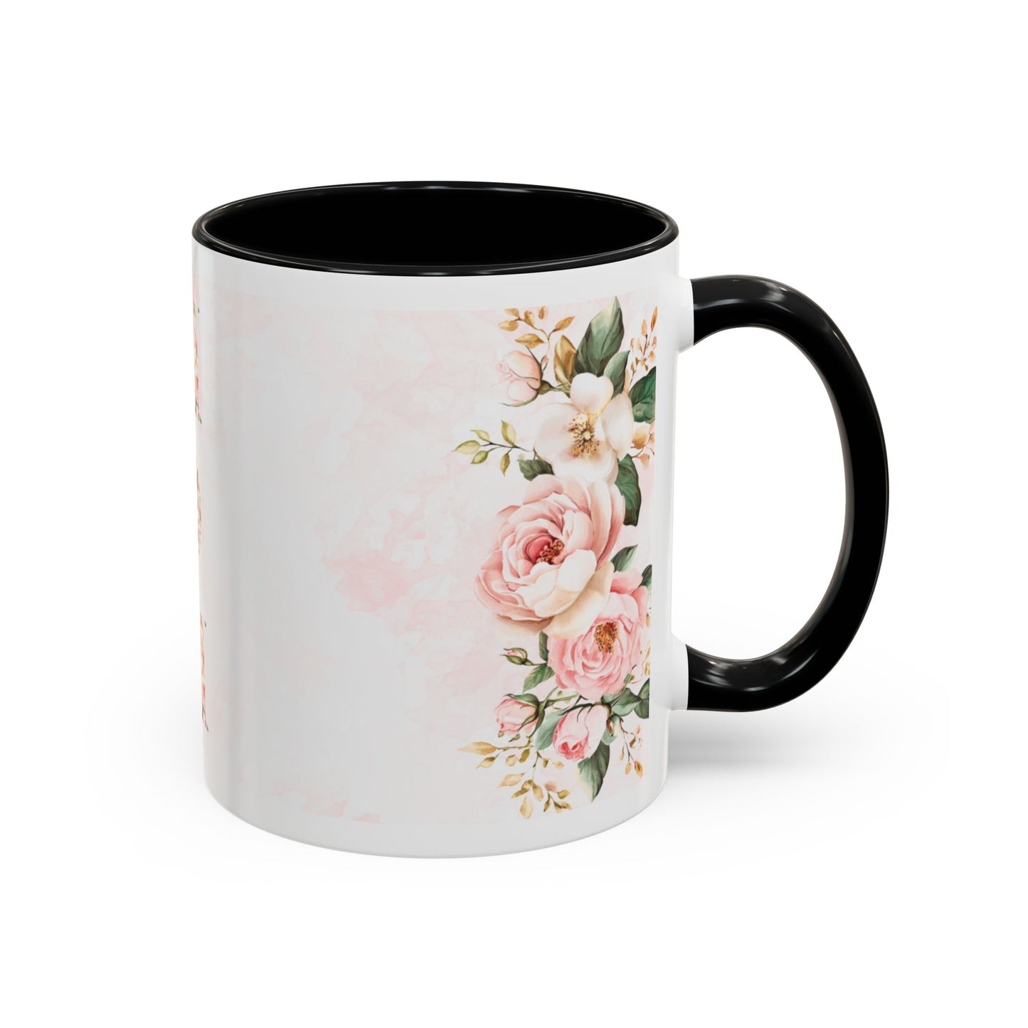 Mom Floral Accent Coffee Mug — Pink Roses Mother's Day Gift (11/15oz)