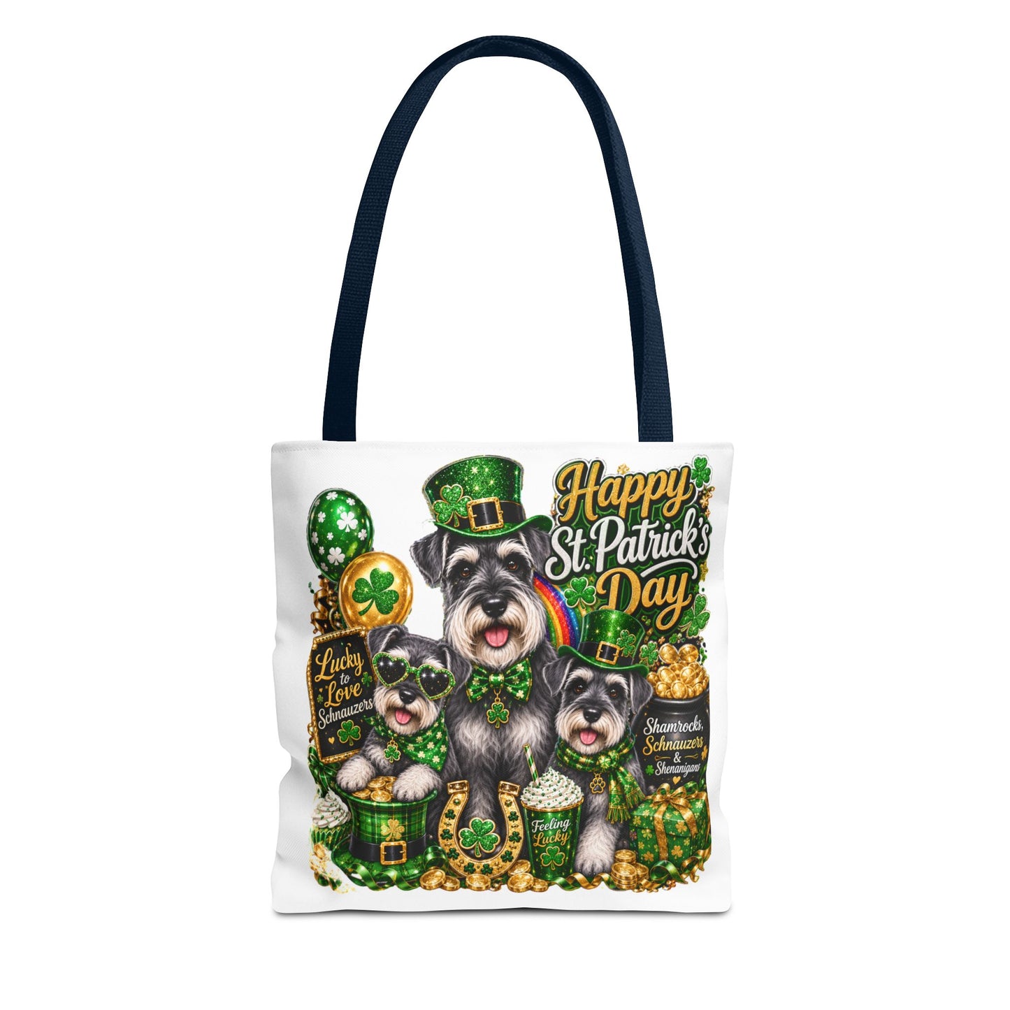 St. Patrick's Day Schnauzer Tote Bag – Happy St. Patrick’s Day Dogs Design