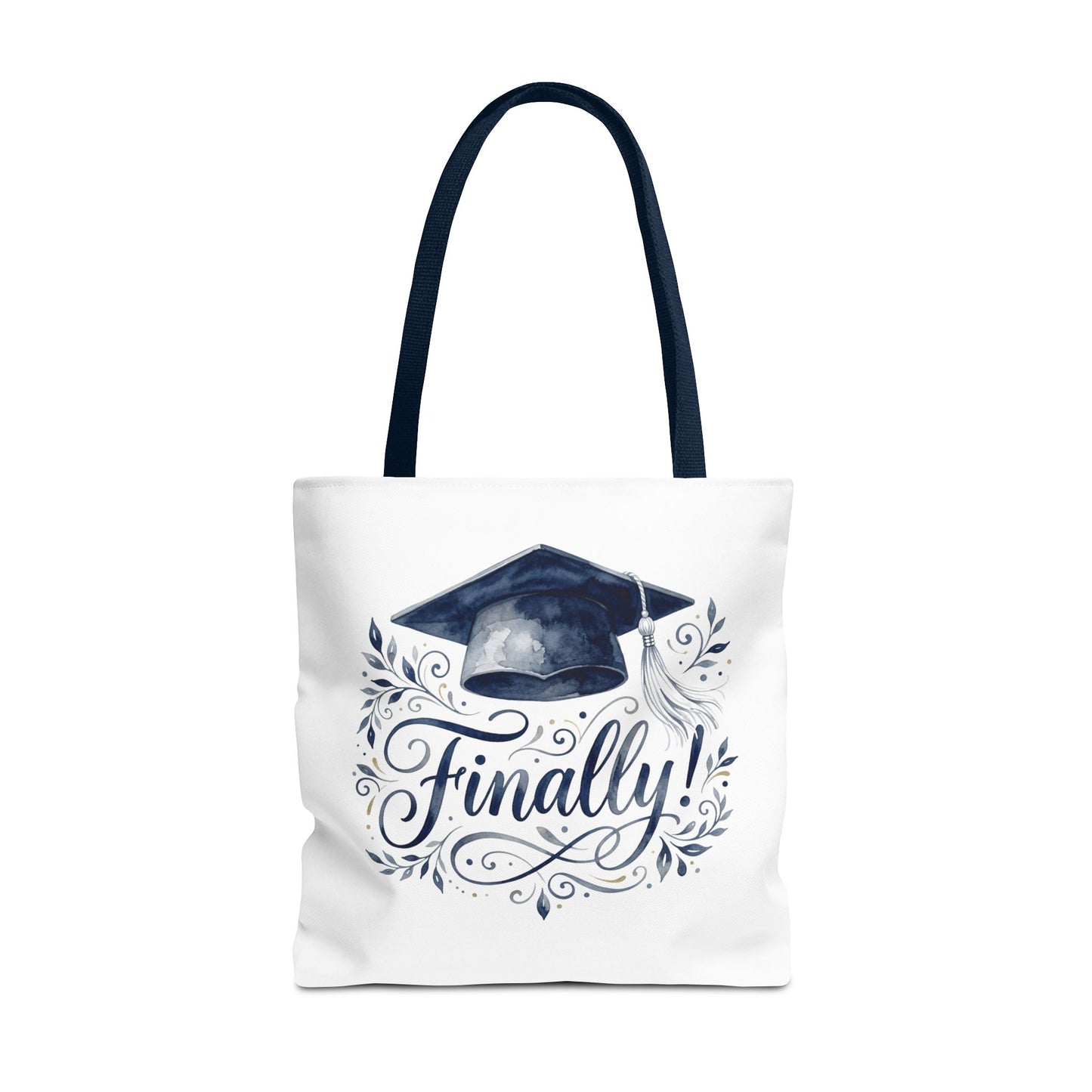 Graduation Tote Bag - "Finally!" Cap & Dove Graduation Gift Tote