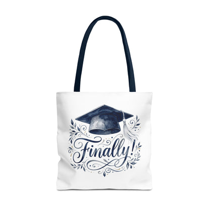 Graduation Tote Bag - "Finally!" Cap & Dove Graduation Gift Tote