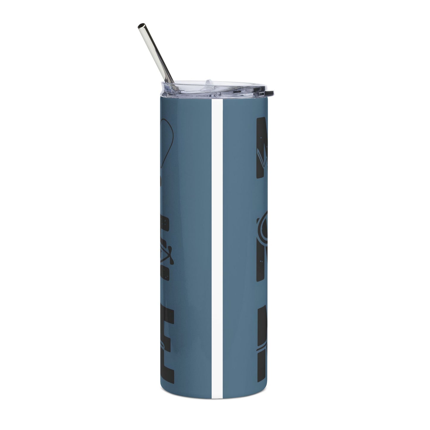 Nurse Stainless Steel Tumbler 20oz – Blue Medical Scrubs Drink Cup with Heartbeat Design