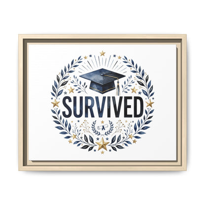 Graduation 'Survived' Framed Canvas Art — Cap & Laurel Keepsake