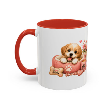 Cute Puppy Coffee Mug — Adorable 'Good Girl' Dog Design, Accent 11/15oz
