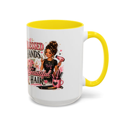 Blessed Hands Beautiful Hair Coffee Mug — Stylist Barber Hairdresser Gift