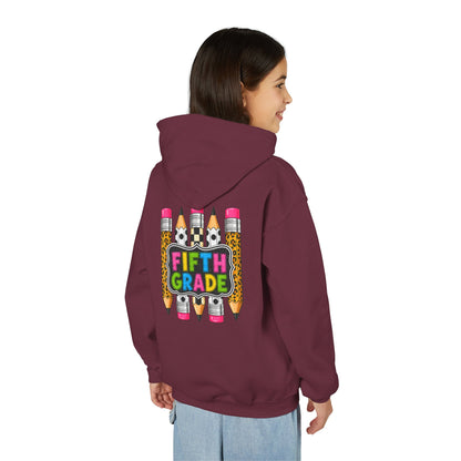 Fifth Grade Kids Hoodie — Colorful Pencil Back‑to‑School Sweatshirt for Students