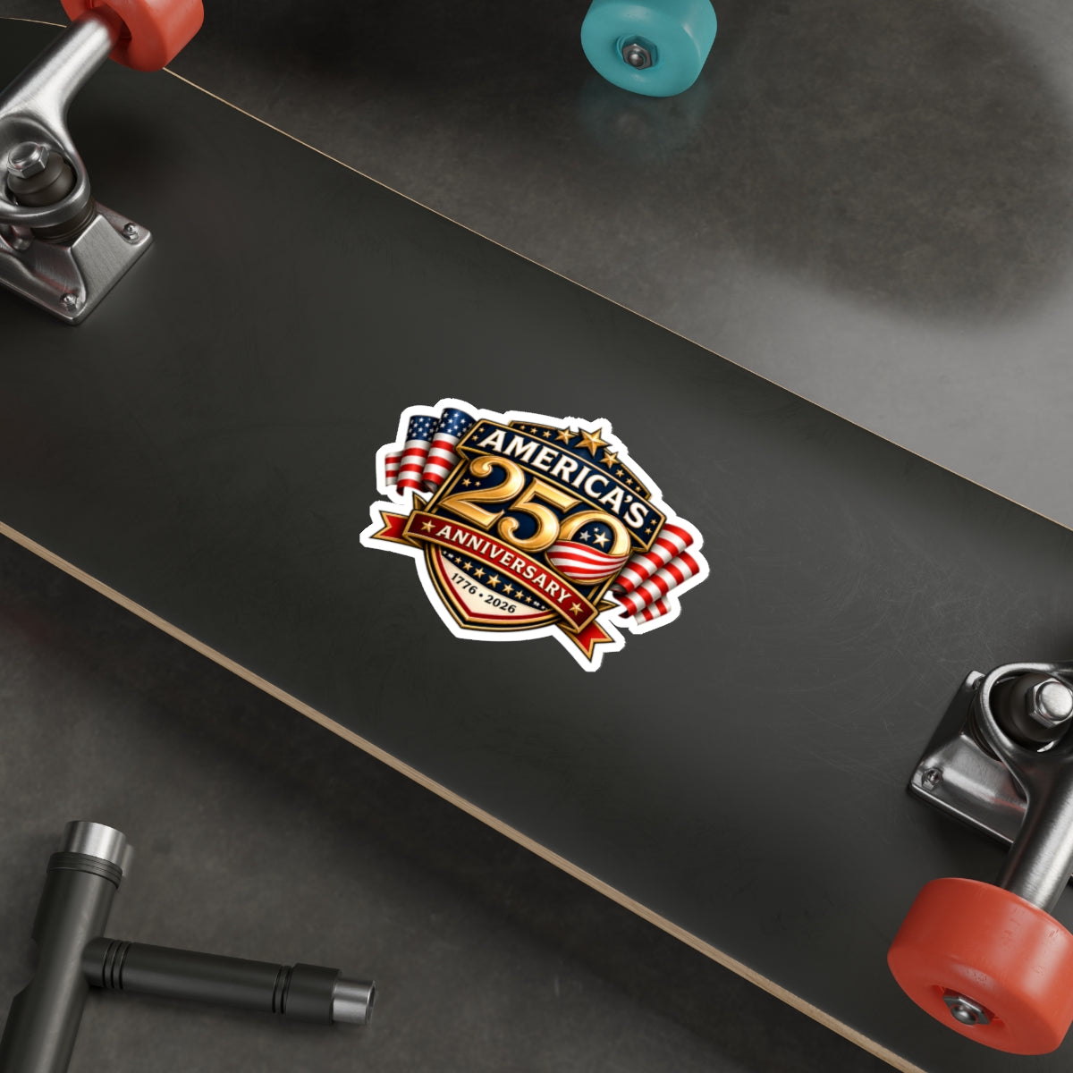 Sticker — "America’s 250th Anniversary 1776–2026" Patriotic Die-Cut Sticker