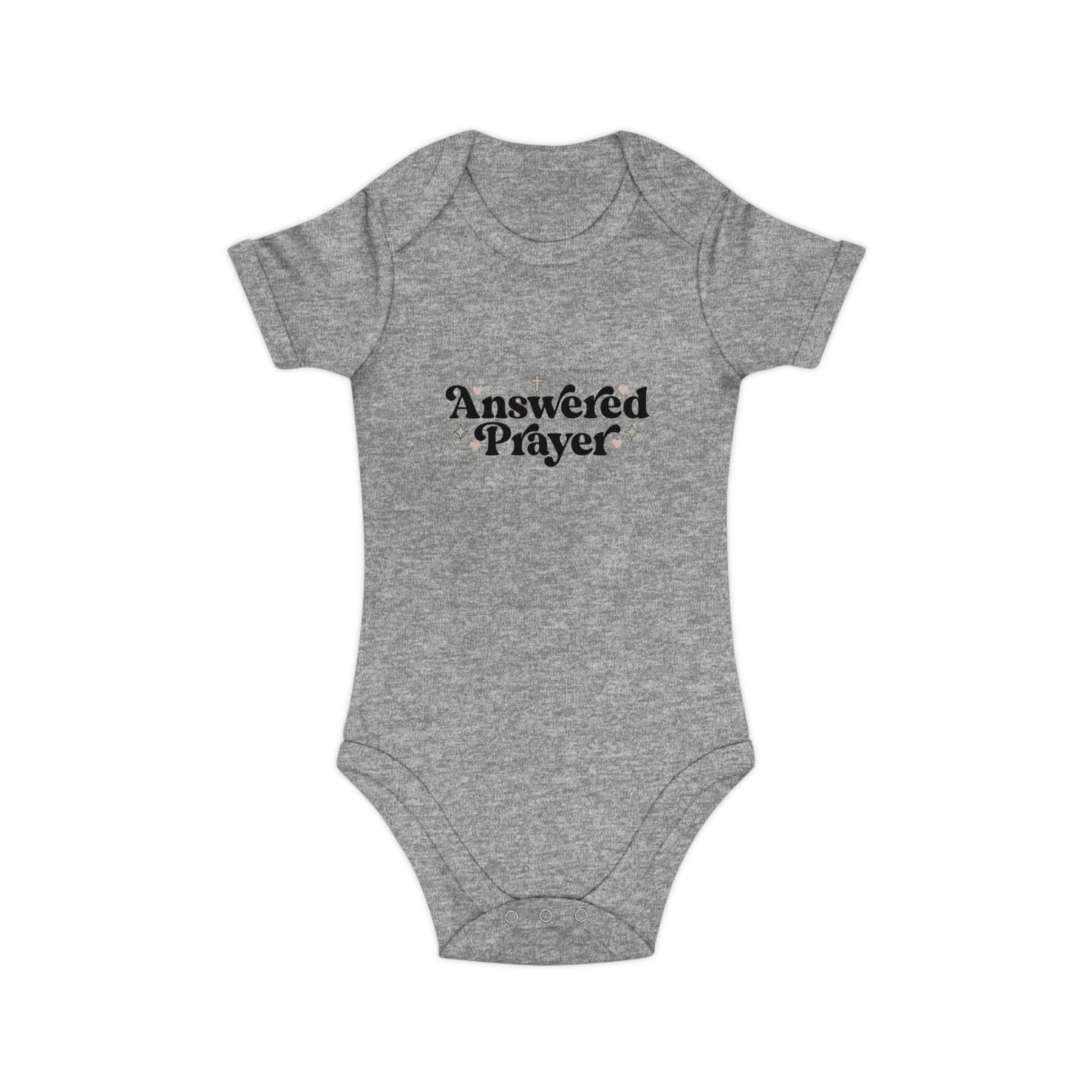 Baby Bodysuit "Answered Prayer" — Religious Newborn Onesie, Christian Gift for Baptism & Baby Shower