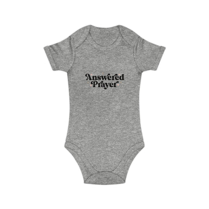 Baby Bodysuit "Answered Prayer" — Religious Newborn Onesie, Christian Gift for Baptism & Baby Shower