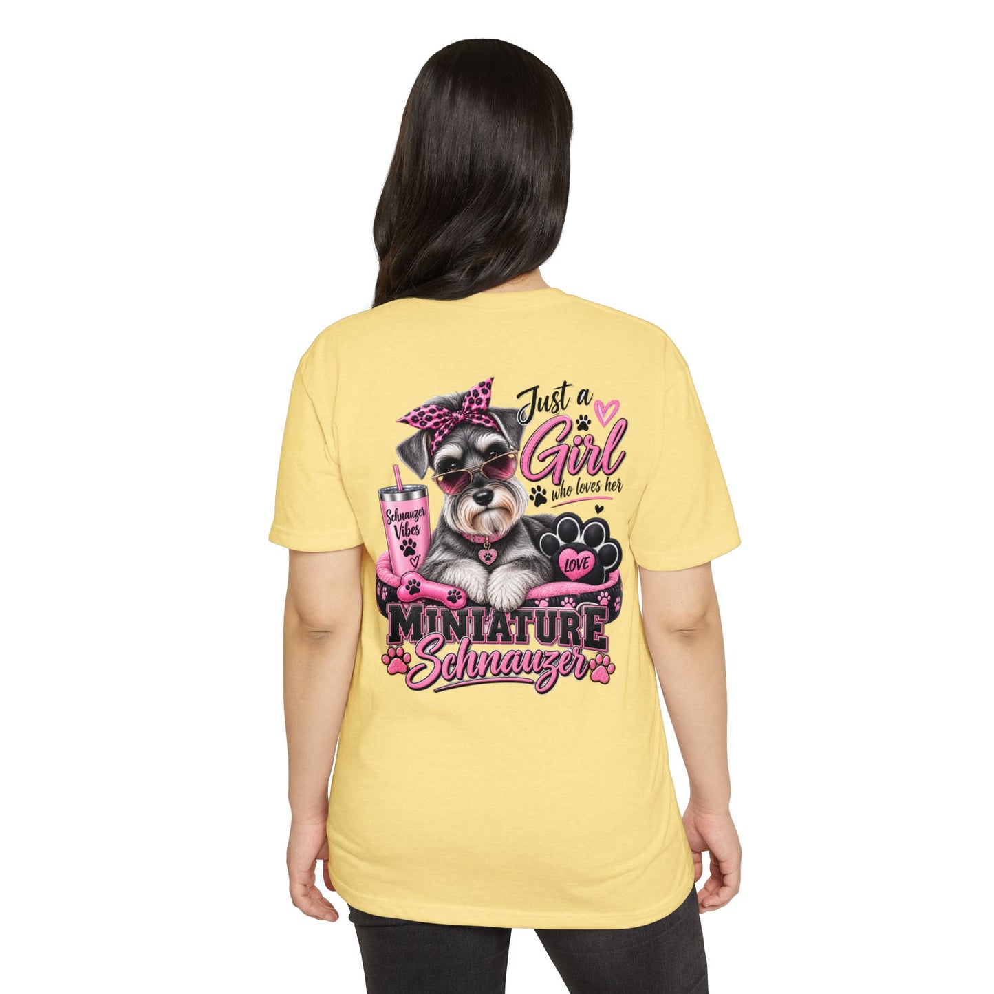 Miniature Schnauzer T-Shirt — "Just a Girl Who Loves Her Miniature Schnauzer" Cute Dog Tee