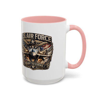 U.S. Air Force Accent Coffee Mug — "Ready to Strike" Military Aviation Gift