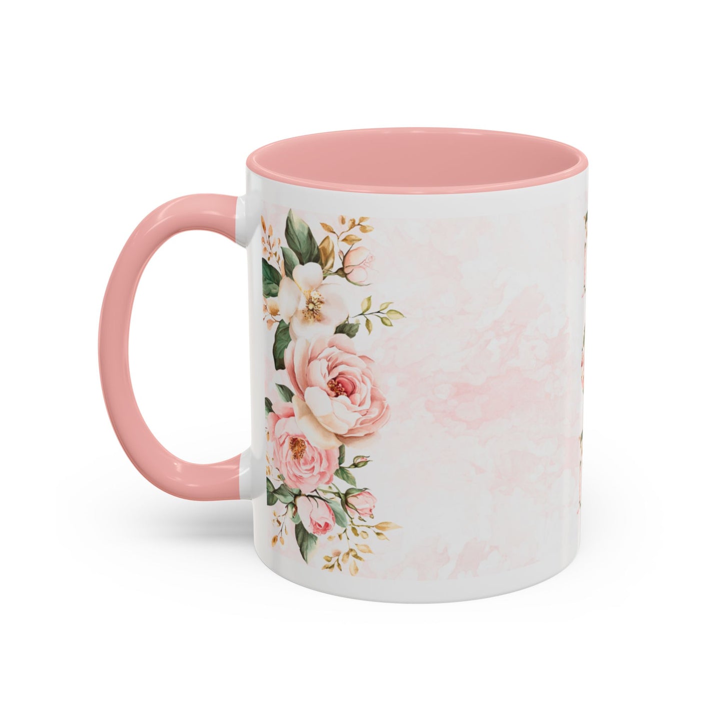 Mom Floral Accent Coffee Mug — Pink Roses Mother's Day Gift (11/15oz)