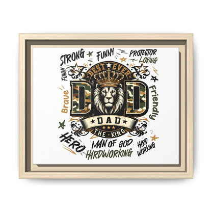 Framed Matte Canvas 'Best Ever DAD' Wall Art – Lion King Design, Father’s Day Gift