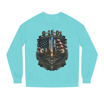 9/11 Memorial Sweatshirt — "We Will Never Forget" Tribute Crewneck