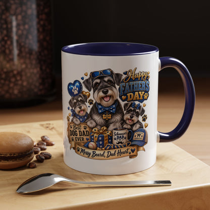 Father's Day Dog Dad Coffee Mug — "Happy Father's Day" Accent Mug (11/15oz)