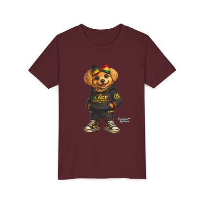 Youth Tee — Rasta Teddy "Black Excellence" Graphic Shirt