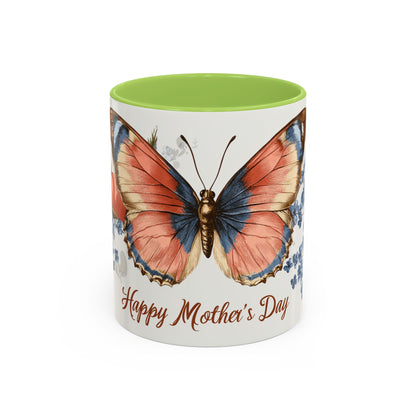 Mother's Day Butterfly Coffee Mug - 'Happy Mother's Day' Floral Accent Mug