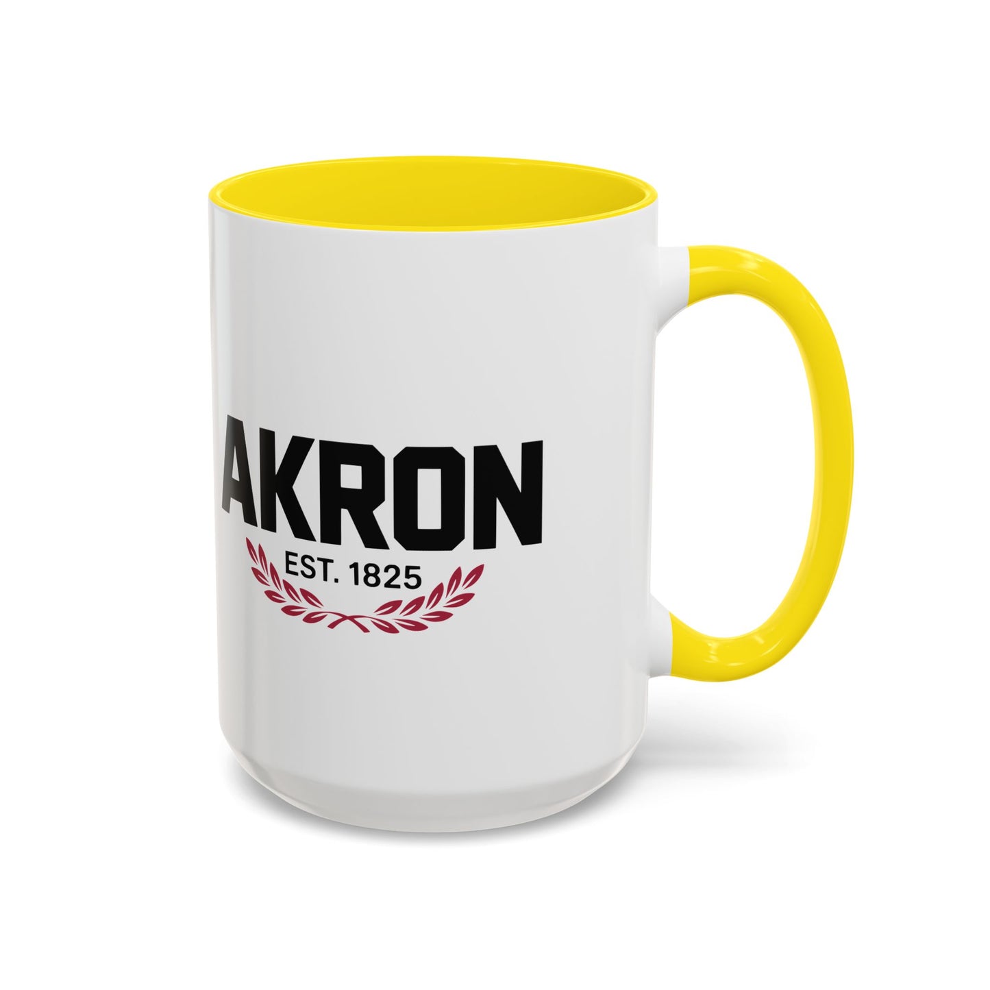 Akron Est. 1825 Accent Coffee Mug — Vintage City Pride Ceramic Mug
