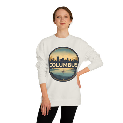 Columbus Skyline Crewneck Sweatshirt – Retro Cityscape Compass Design