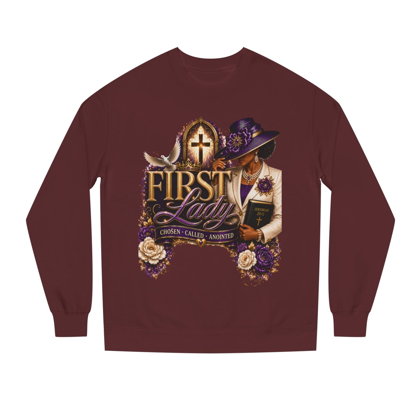 First Lady Church Sweatshirt – Christian Women’s Faith Graphic Crewneck