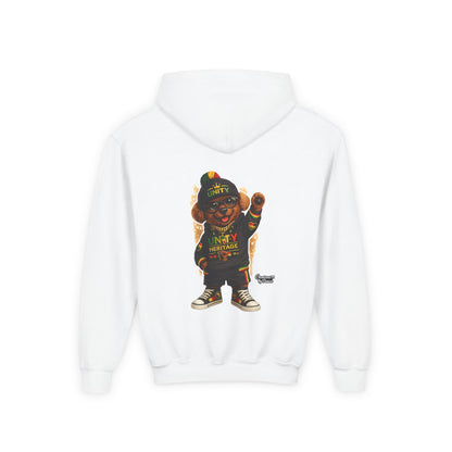 Youth Hoodie — Cool Rasta Bear Graphic Kids Sweatshirt