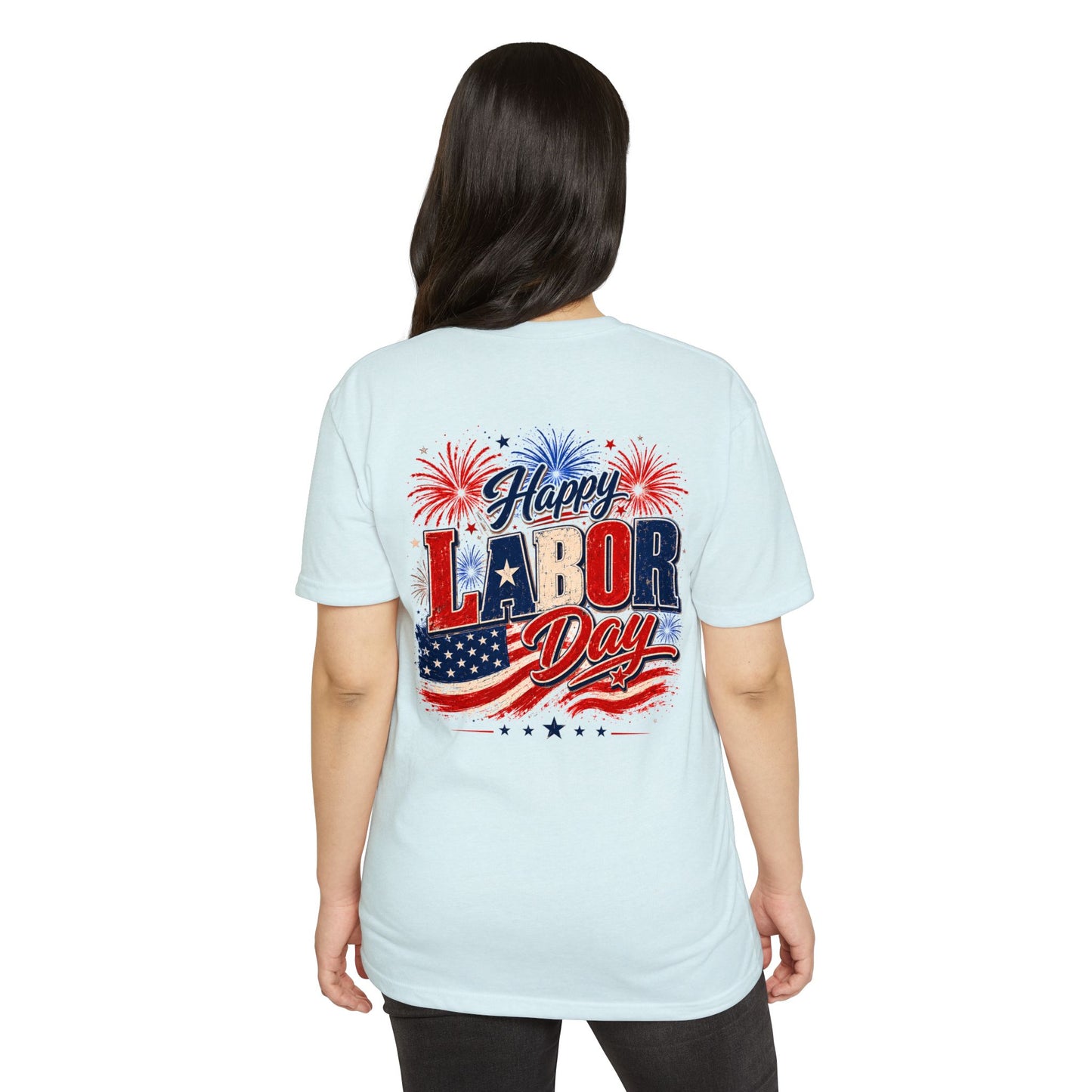 Labor Day T-Shirt — "Happy Labor Day" Patriotic Fireworks Tee
