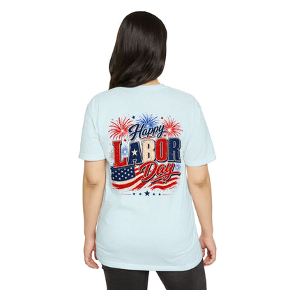 Labor Day T-Shirt — "Happy Labor Day" Patriotic Fireworks Tee