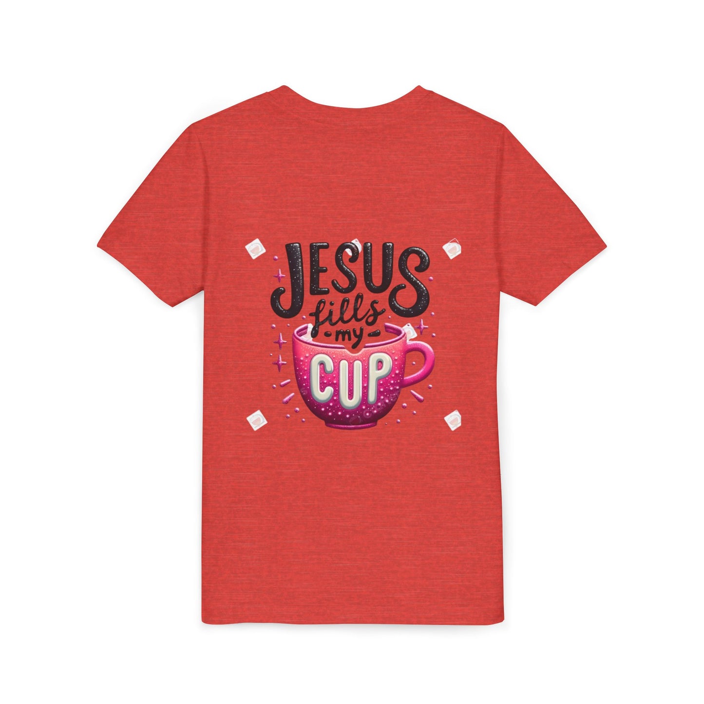 Jesus Fills My Cup Youth Tee — Christian Faith Kids Shirt