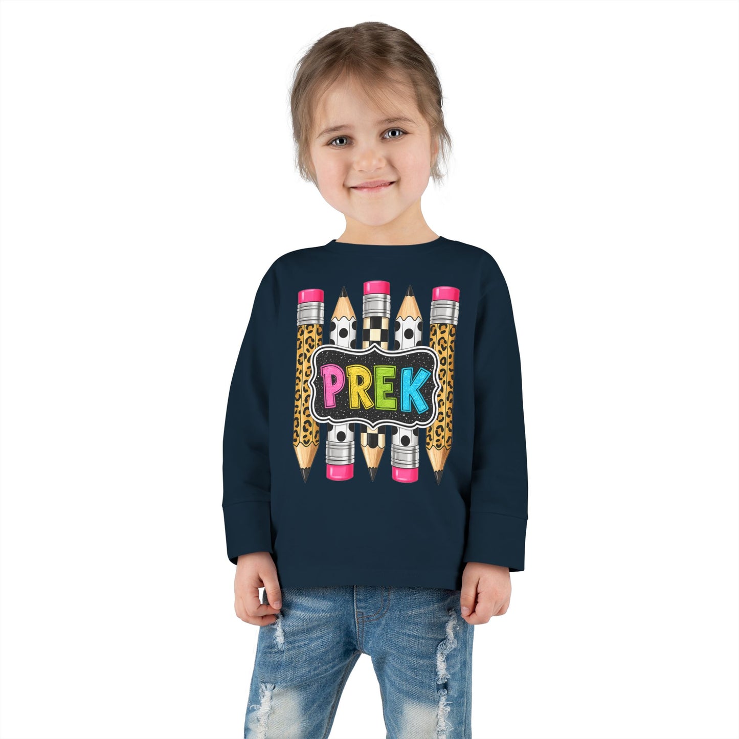 PREK Pencil Toddler Long Sleeve Tee — Cute Back-to-School Preschool Shirt