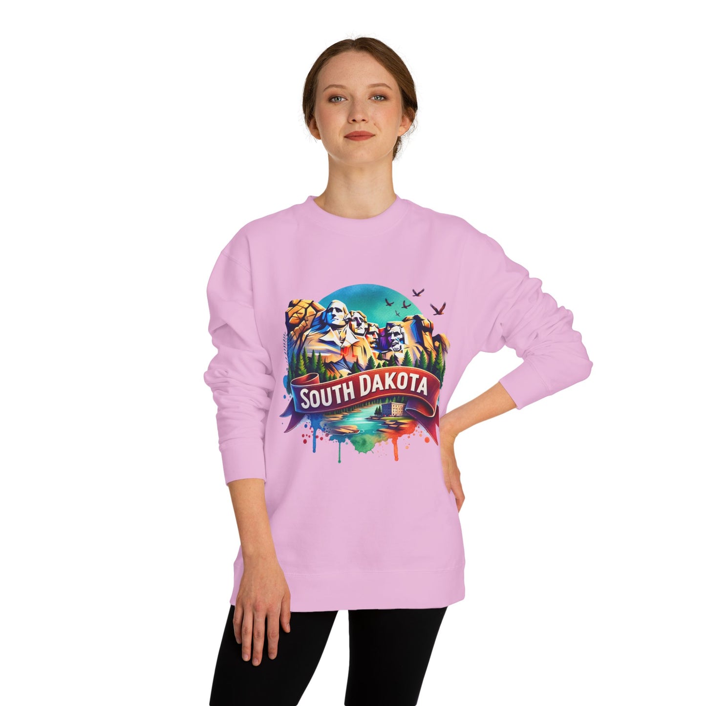South Dakota Mount Rushmore Sweatshirt - Colorful State Pride Crewneck