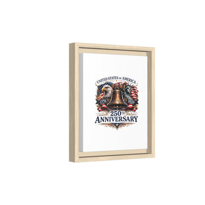 250th Anniversary Framed Canvas - United States of America Patriotic Liberty Bell Print