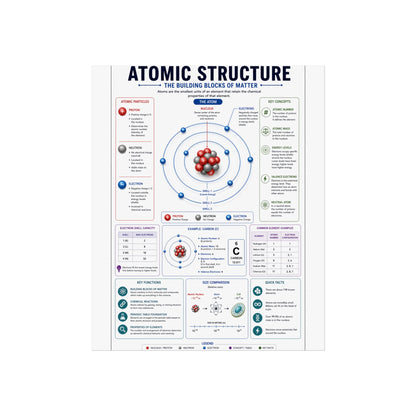 Atomic Structure Fine Art Poster — Educational Chemistry Diagram Print