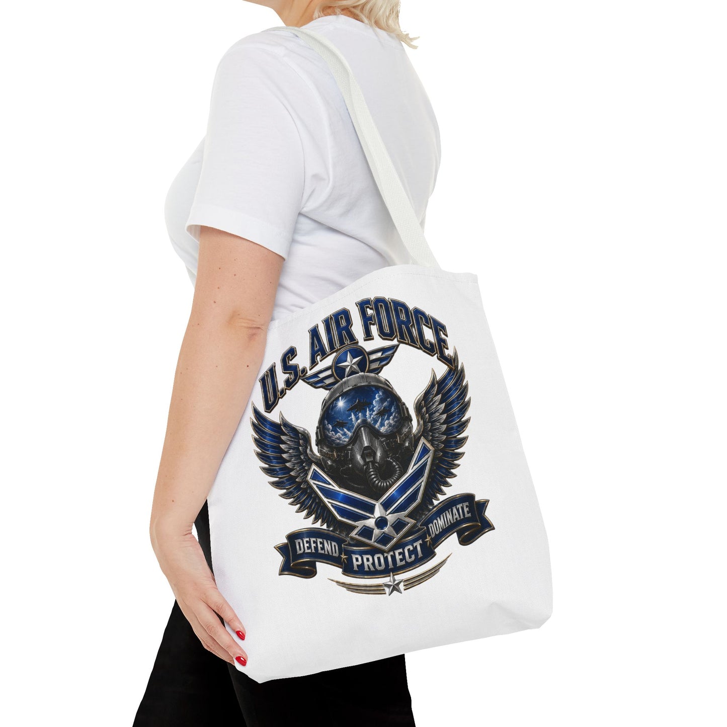 U.S. Air Force Emblem Tote Bag — Military Wings & Skull Design