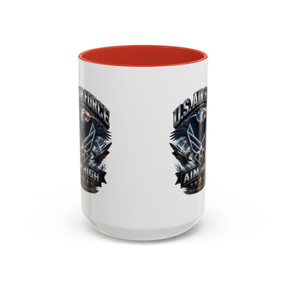 U.S. Air Force Accent Coffee Mug — Aim High Eagle Design (11/15 oz)