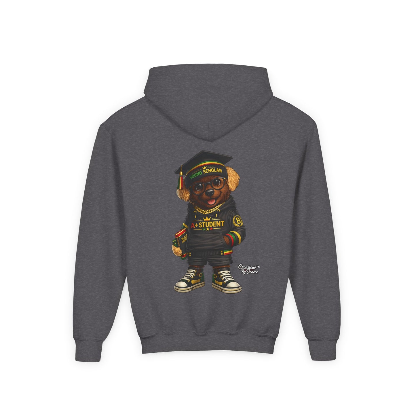 Youth Graduation Bear Hoodie – "Future Student" Cute Cap & Gown Sweatshirt