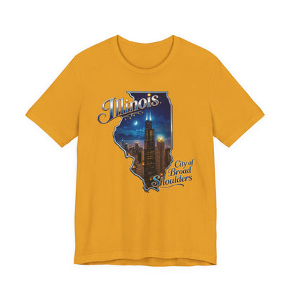 Illinois State Tee — 'City of Broad Shoulders' Chicago Skyline T-Shirt