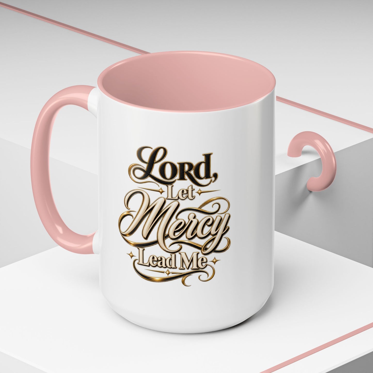 Lord, Let Mercy Lead Me Accent Coffee Mug — Inspirational Christian Scripture 11/15oz