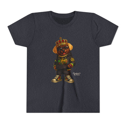 Youth Tee — 'Lil King' Crowned Bear Graphic Shirt