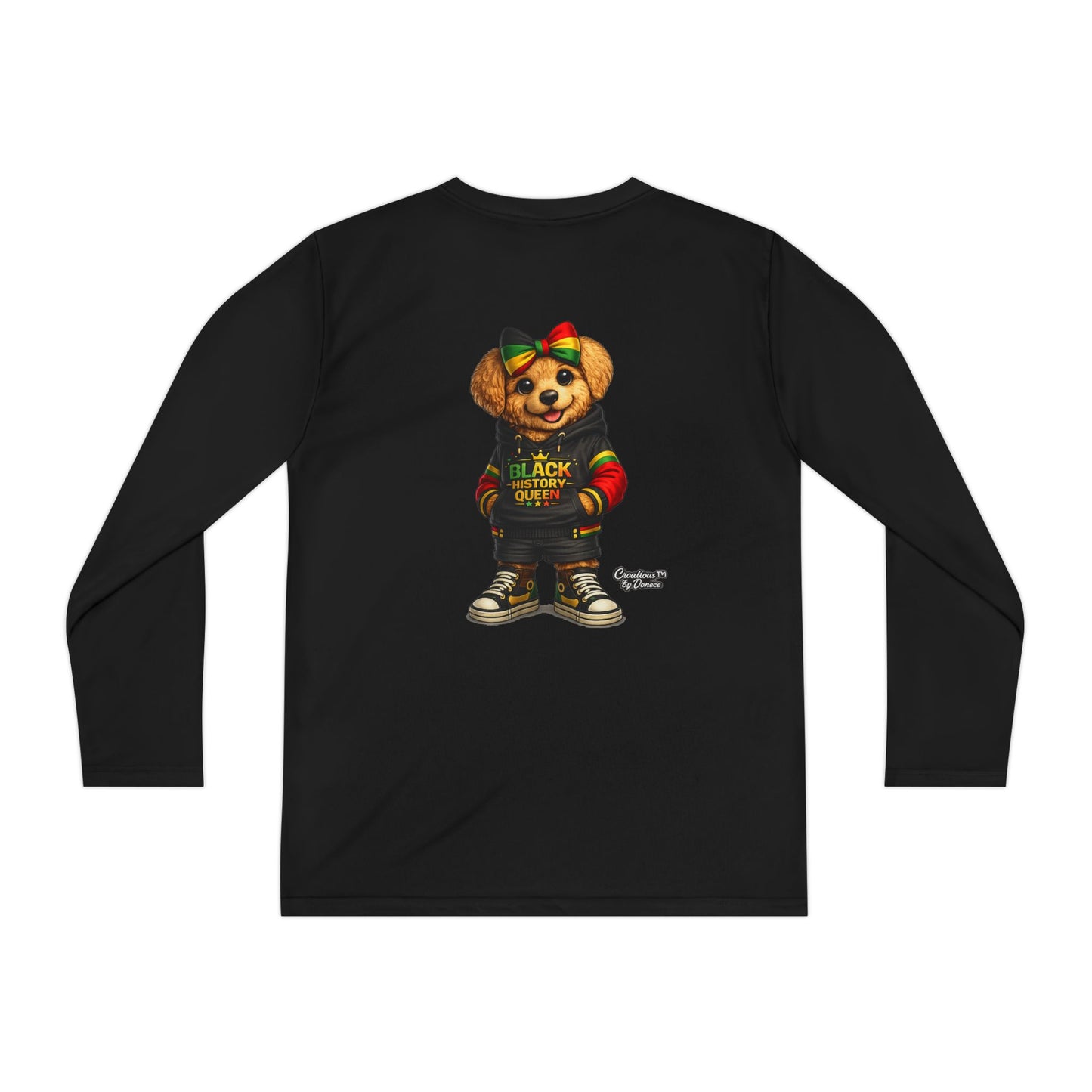 Youth Long Sleeve Tee — Rasta Bear 'Black History' Graphic