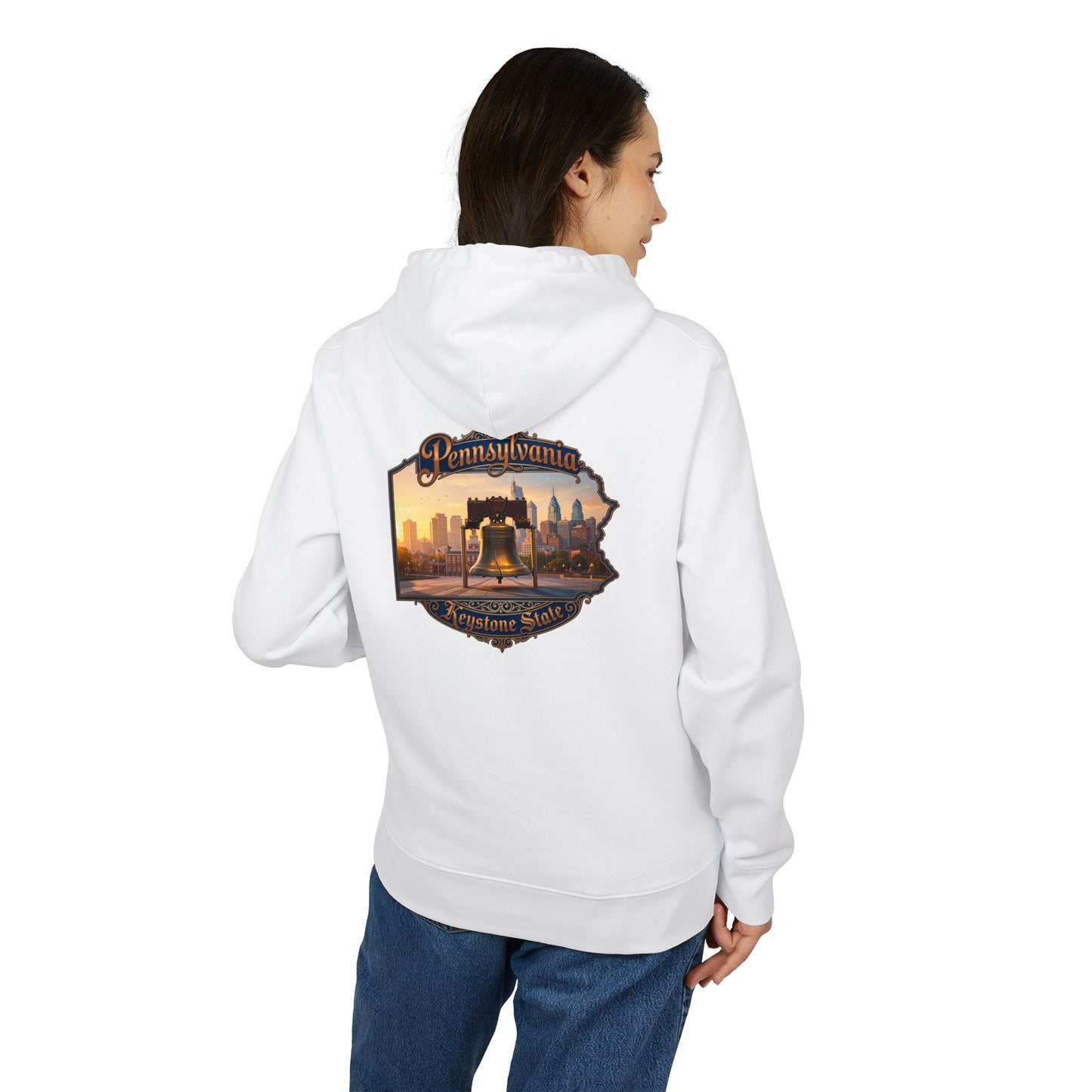 Pennsylvania Keystone State Hoodie — Liberty Bell Skyline Graphic