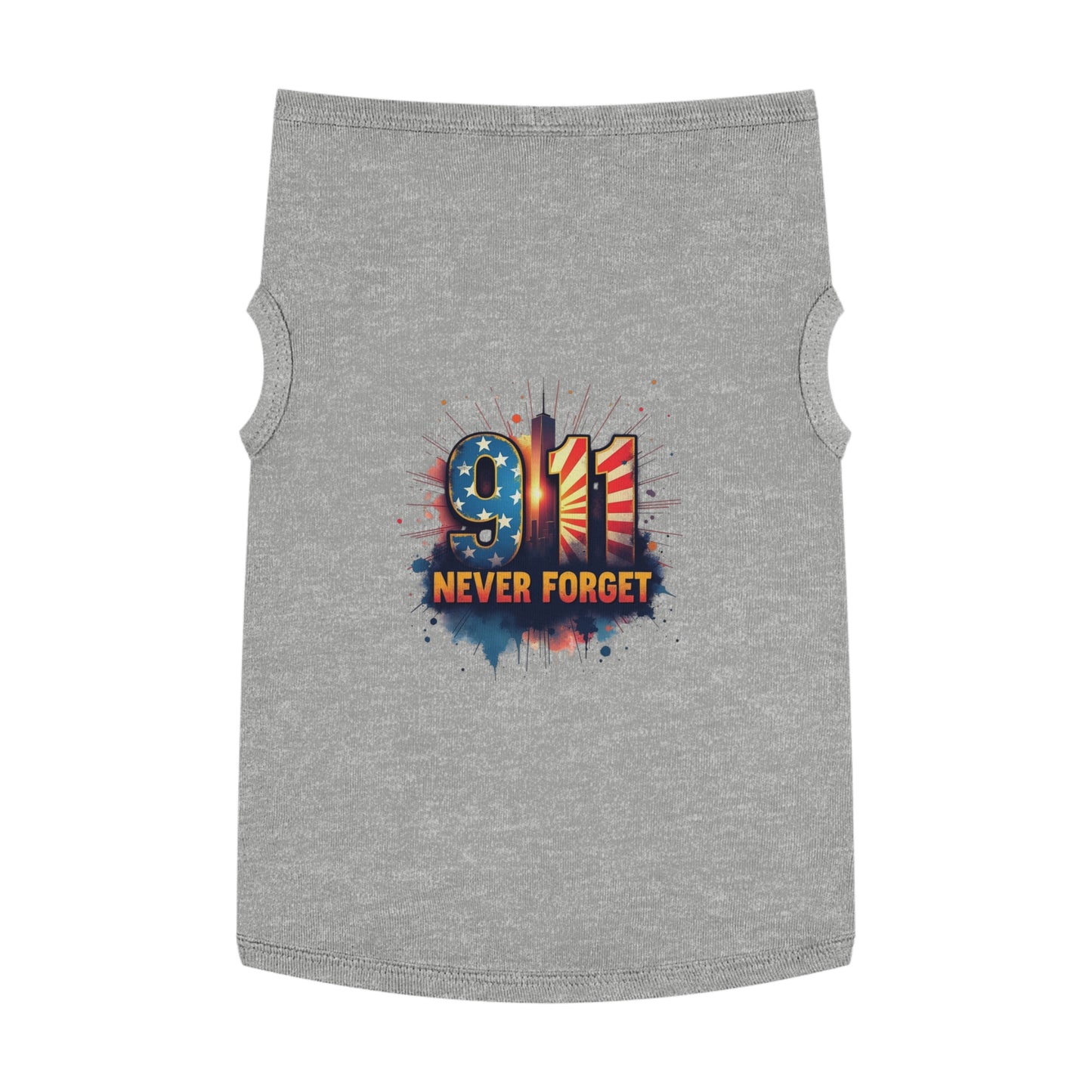 9/11 Never Forget Pet Tank Top — Patriotic Memorial Dog Shirt