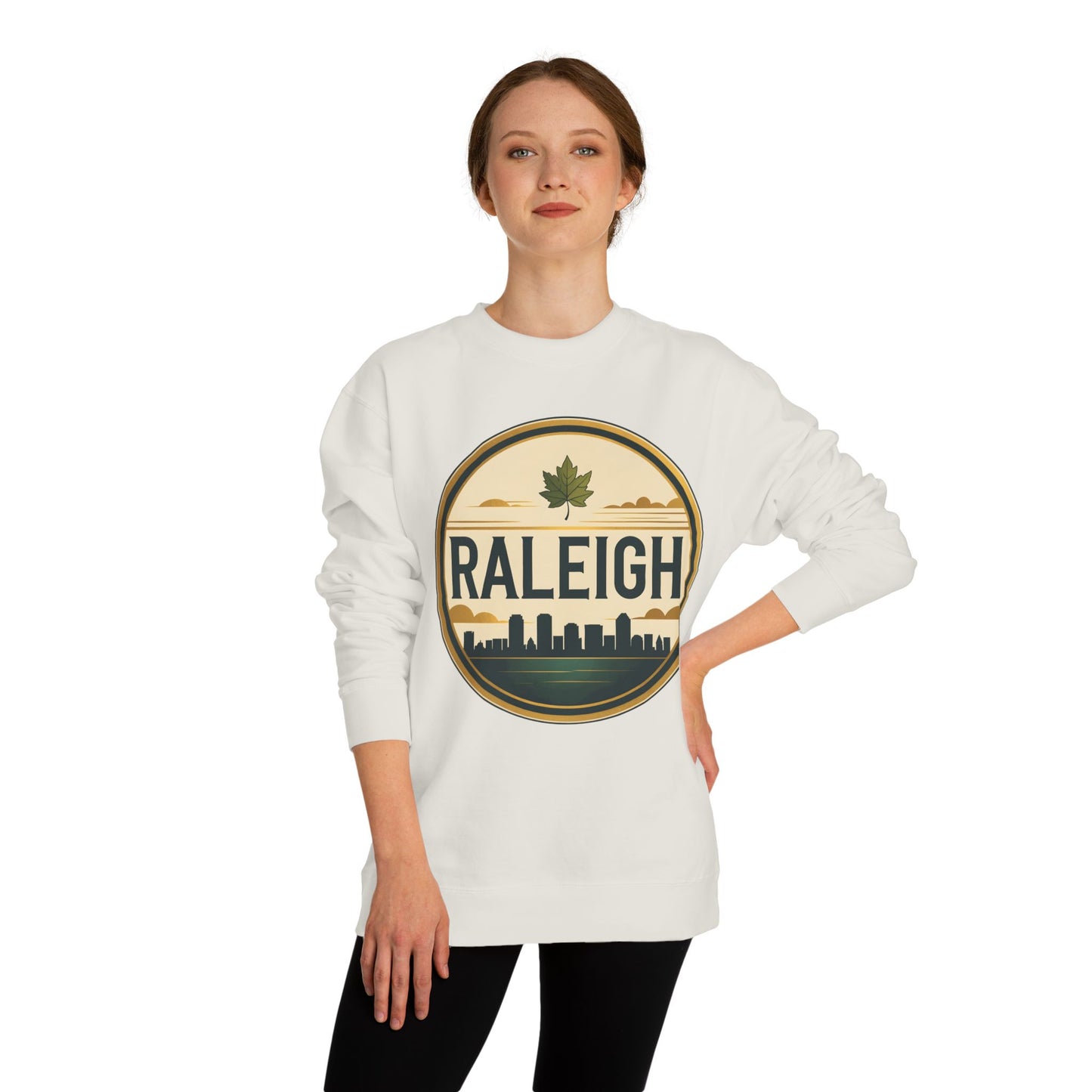 Raleigh Skyline Crewneck Sweatshirt — Vintage Maple Logo