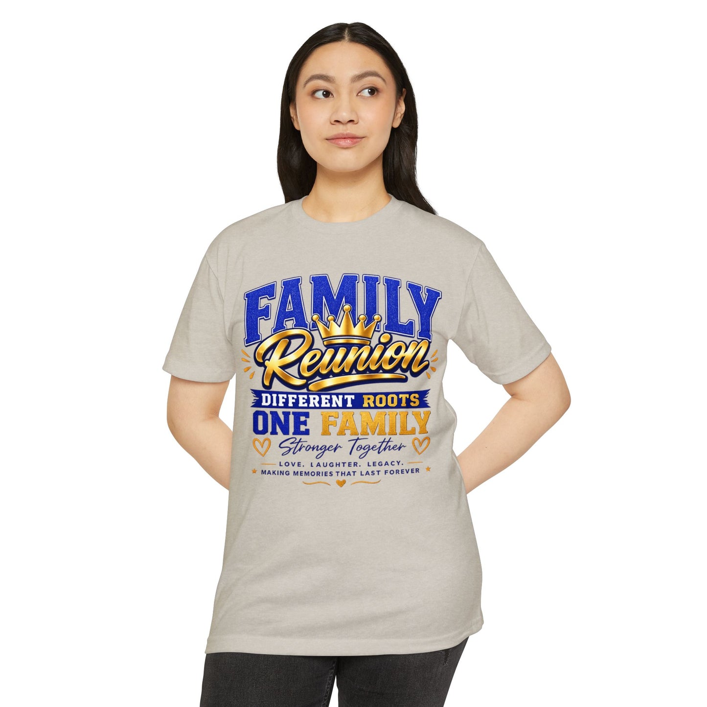 Family Reunion T-Shirt — "Family Reunion: Different Roots One Family" Keepsake Tee