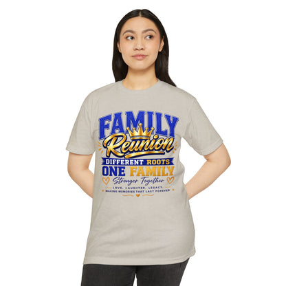 Family Reunion T-Shirt — "Family Reunion: Different Roots One Family" Keepsake Tee