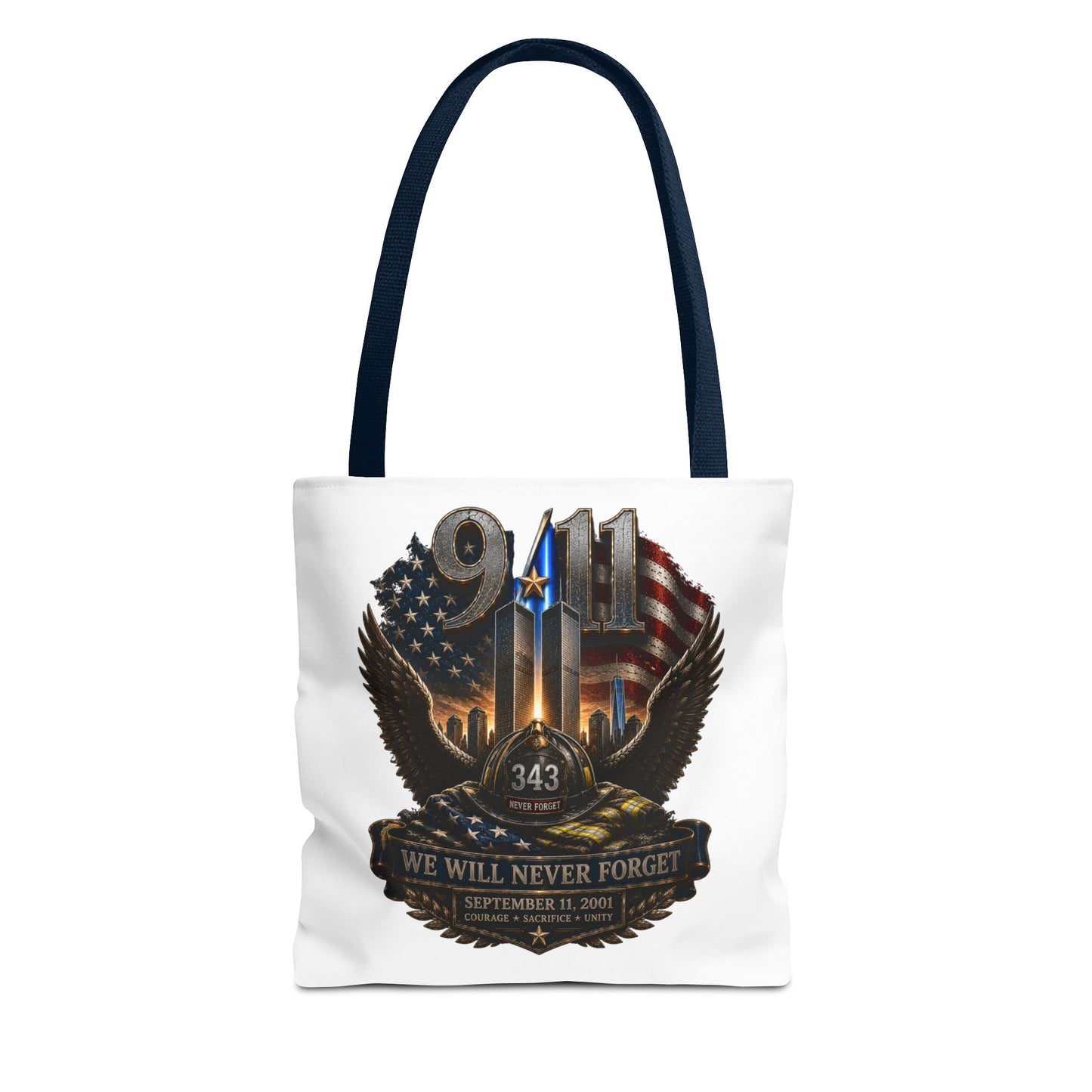 9/11 Memorial Tote Bag — "We Will Never Forget" Tribute Tote