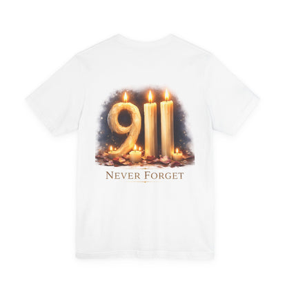 9/11 Never Forget T-Shirt – Memorial Candle Tribute Tee