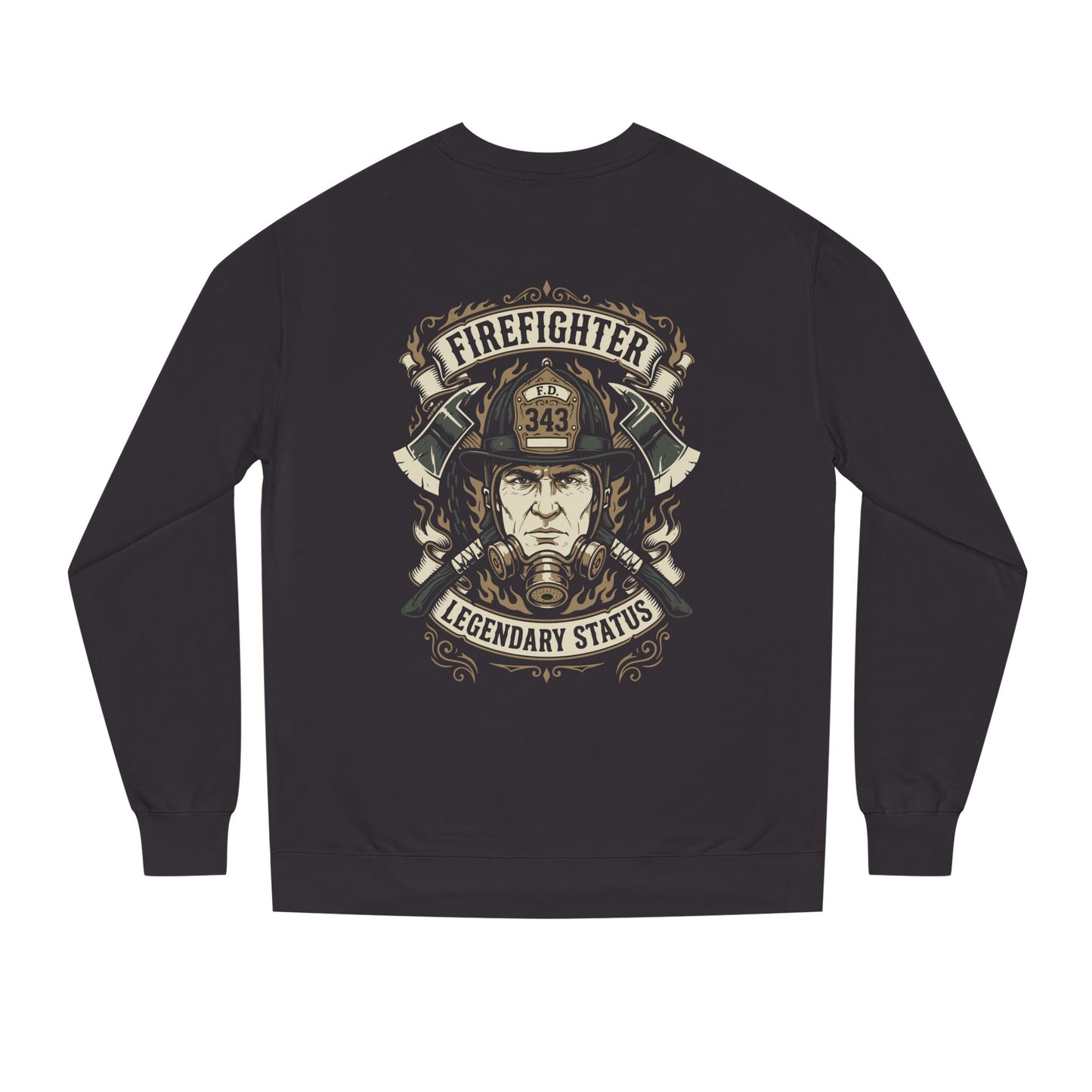 Firefighter Crewneck Sweatshirt — "Legendary Status" Graphic