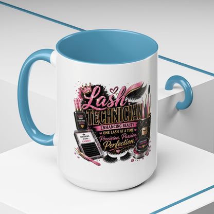 Lash Technician Coffee Mug – 'Enhancing Beauty One Lash at a Time' Accent Mug