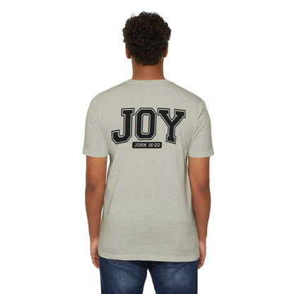 Joy T-Shirt – Christian Scripture John 16:22 College-Style Tee