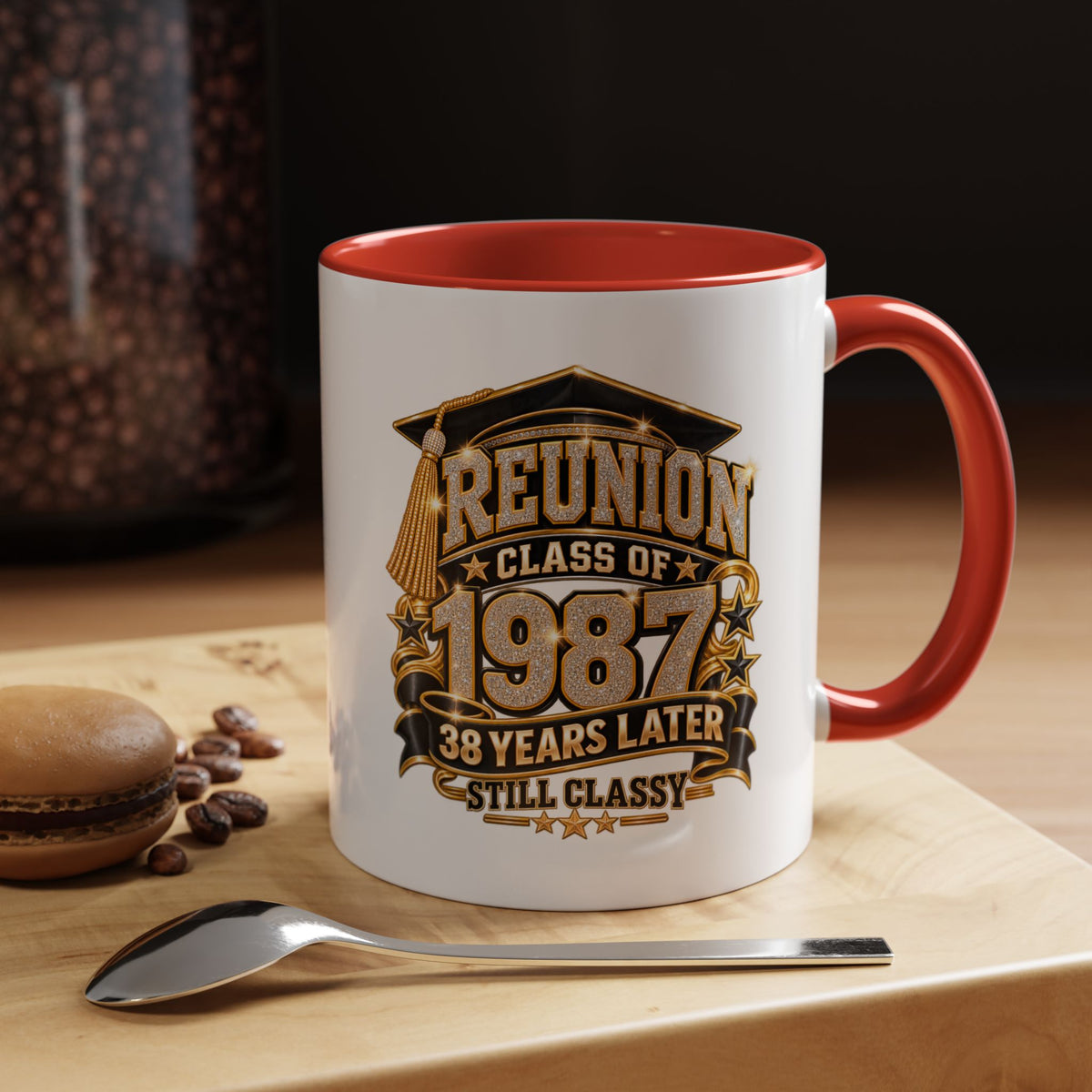 Class of 1987 Reunion Coffee Mug — 38 Years Later, Still Classy Accent Mug