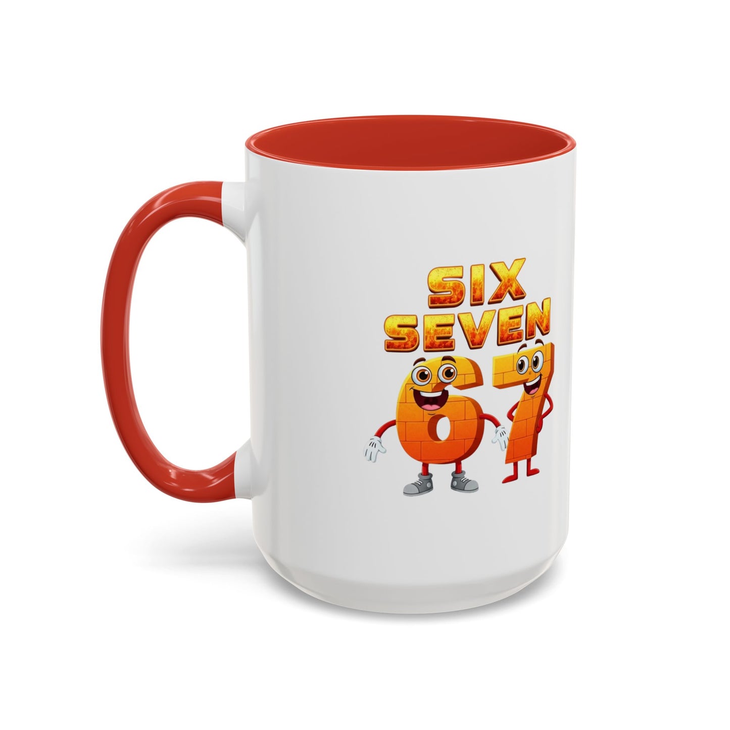 Six Seven Cartoon Number Coffee Mug - Fun Math Teacher Gift (11/15oz)